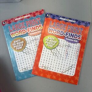 Kappa Large Print Word-Finds Puzzle Books Lot Volumes 528 & 532 Braintainment